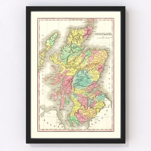 Vintage Map of Scotland 1831