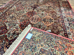 Karastan Multicolor Panel Kirman Rug #717, Wool Karastan Rug 8' 8" x 12', Vintage Multipanel Kirman, Original Karastan Collection 700 Series