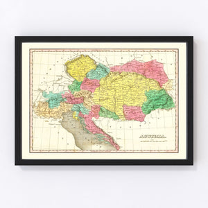 Vintage Map of Austria 1831