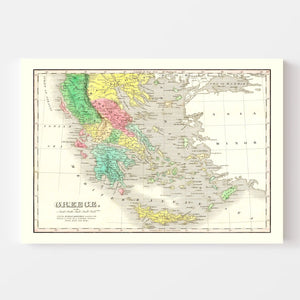 Vintage Map of Greece 1831