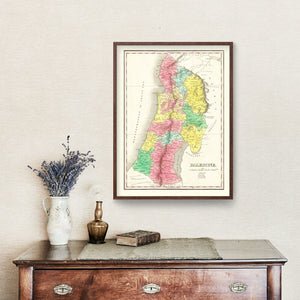 Vintage Map of Palestine 1831
