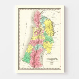Vintage Map of Palestine 1831
