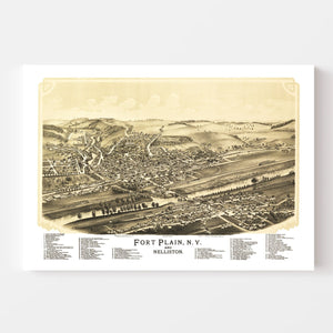 Vintage Map of Fort Plain, New York 1891