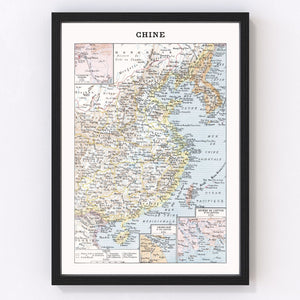 Vintage Map of China 1900