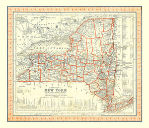 Vintage Map of New York 1846