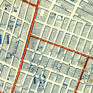 Vintage Map of New York City, New York 1846