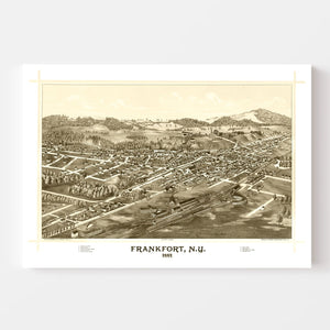 Vintage Map of Frankfort, New York 1887