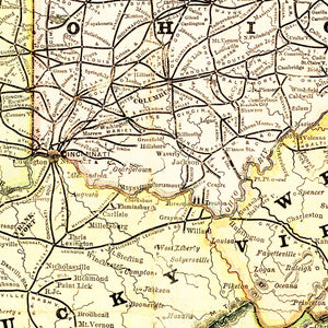 Vintage Railroad Map of United States 1877