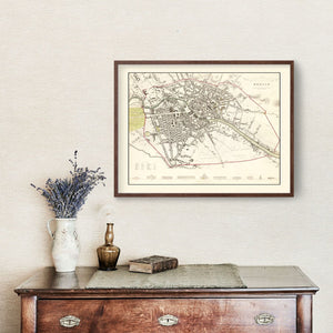 Vintage Map of Berlin, Germany 1833
