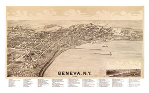 Vintage Map of Geneva, New York 1893