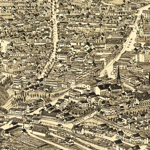 Vintage Map of Glens Falls, New York 1884