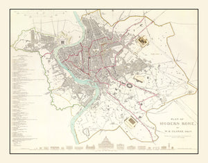 Vintage Map of Stockholm, Sweden 1838