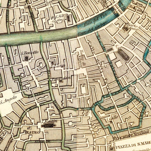 Vintage Map of Venice, Italy 1838