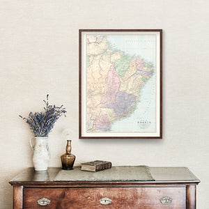 Vintage Map of Brazil 1904