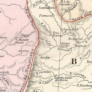 Vintage Map of Brazil 1904