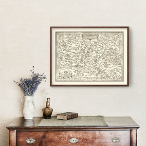 Vintage Map of Transylvania 1665