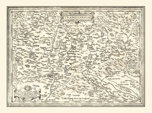 Vintage Map of Transylvania 1665