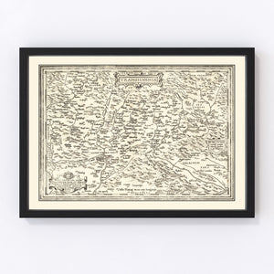 Vintage Map of Transylvania 1665