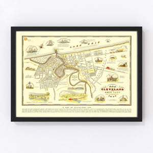 Vintage Map of Cleveland, Ohio 1937