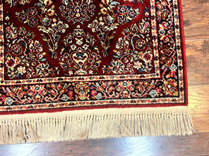 Karastan Rug 3x5 Red Sarouk #785, Small Karastan Wool Pile Rug, Original 700 Series, Discontinued Vintage Karastan Carpet