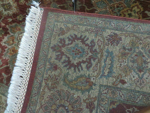 6' X 9' Handmade India Floral Oriental Wool Rug Carpet Tea Wash Red Hand Knotted