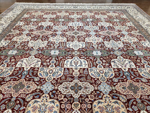 Persian Nain Rug 11x15 – Wool on Silk, Hand-Knotted, Signed Masterpiece