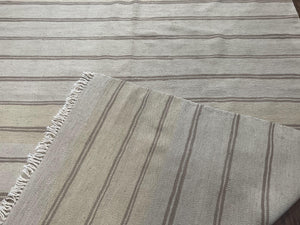 New Turkish Kilim Rug 5x8 Flatweave Carpet, Bohemian Rug, Contemporary Rug, Hand Woven, Wool Area Rug, Gray and Taupe, Striped Pattern