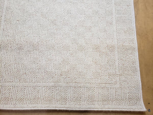 3x5 Karastan Rug Chaumiere Collection, Kara-Loc, Design #291/9866, Creme Color, Textured Squares II Patern, 3'6" x 5' 3" Carpet