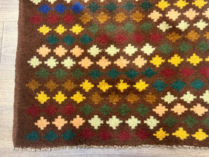 Afghan Balouch Rug 3x5 Multicolor Vintage Handmade Wool Carpet