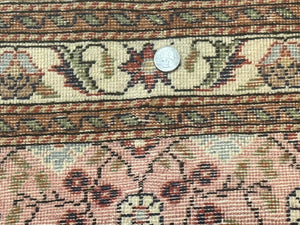 Turkish Sivas Rug 3x4, Pink, Handmade, Wool, Vintage