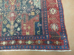 4' X 10' Antique Handmade Turkish Floral Tribal Oriental Wool Rug #627