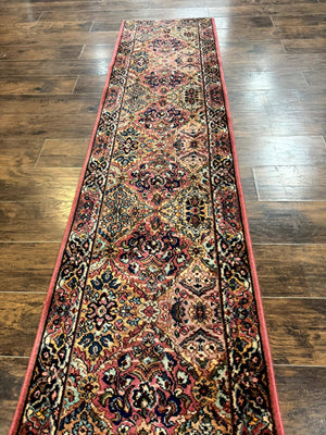 Karastan Runner Rug 2x9, Multicolor Panel Kirman Runner #717, Wool Pile, Original 700 Series, Vintage, Skinny Runner 2 x 9, Rare