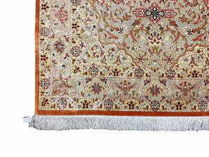 3' X 5' Vintage Fine Handmade Turkish Oriental Silk Rug 900 KPSI Wow
