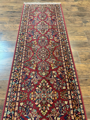Karastan Runner Rug 2.6 x 8.6, Red Sarouk #785, Original 700 Series, Wool Karastan Runner Rug, Rare