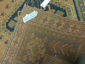 4' X 6' Antique Handmade Turkish Anatolian Wool Rug Camel Vegetable Dyes