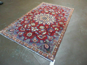 4' X 6' Antique Handmade India Floral Oriental Wool Rug Vegetable Dyes #120