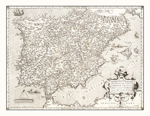 Vintage Map of Portugal 1570