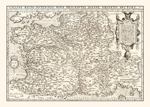 Vintage Map of France 1570