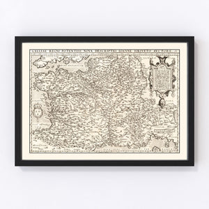Vintage Map of France 1570