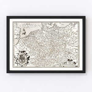 Vintage Map of Germania 1570