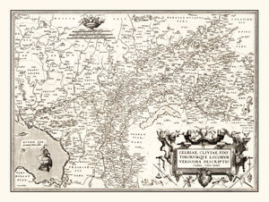 Vintage Map of Germany 1570