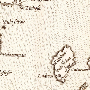 Vintage Map of India, Japan, China & Indonesia 1570