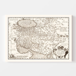 Vintage Map of Persian Empire, 1570