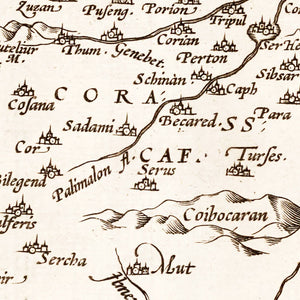 Vintage Map of Persian Empire, 1570