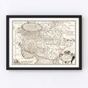Vintage Map of Persian Empire, 1570