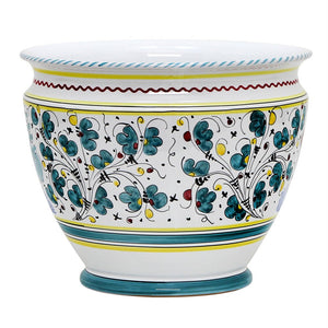 ORVIETO GREEN ROOSTER: Luxury Cachepot Planter Large