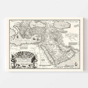 Vintage Map of Turkish Empire, 1570