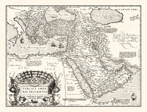 Vintage Map of Turkish Empire, 1570