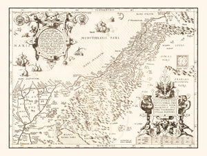 Vintage Map of The Holy Lands, 1570
