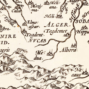 Vintage Map of North Africa & the Mediterranean Sea, 1570